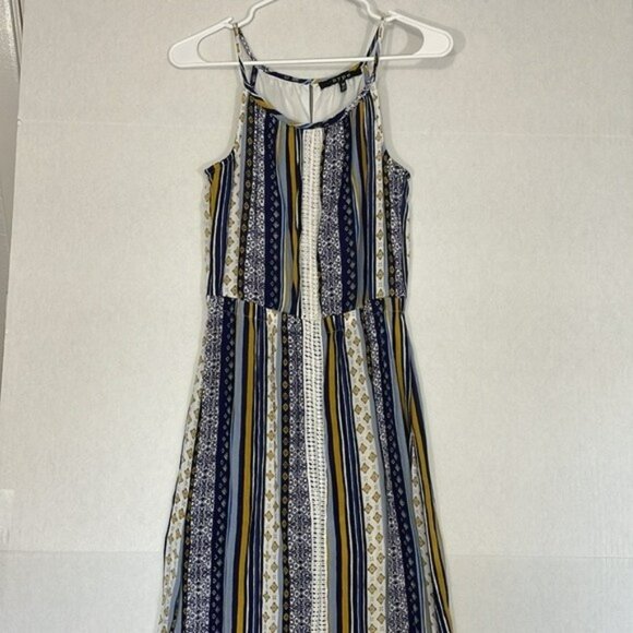 Hype Maxi Dress, Spaghetti Strap Halter, Elastic Waist, Side Slits, Medium - Picture 2 of 10